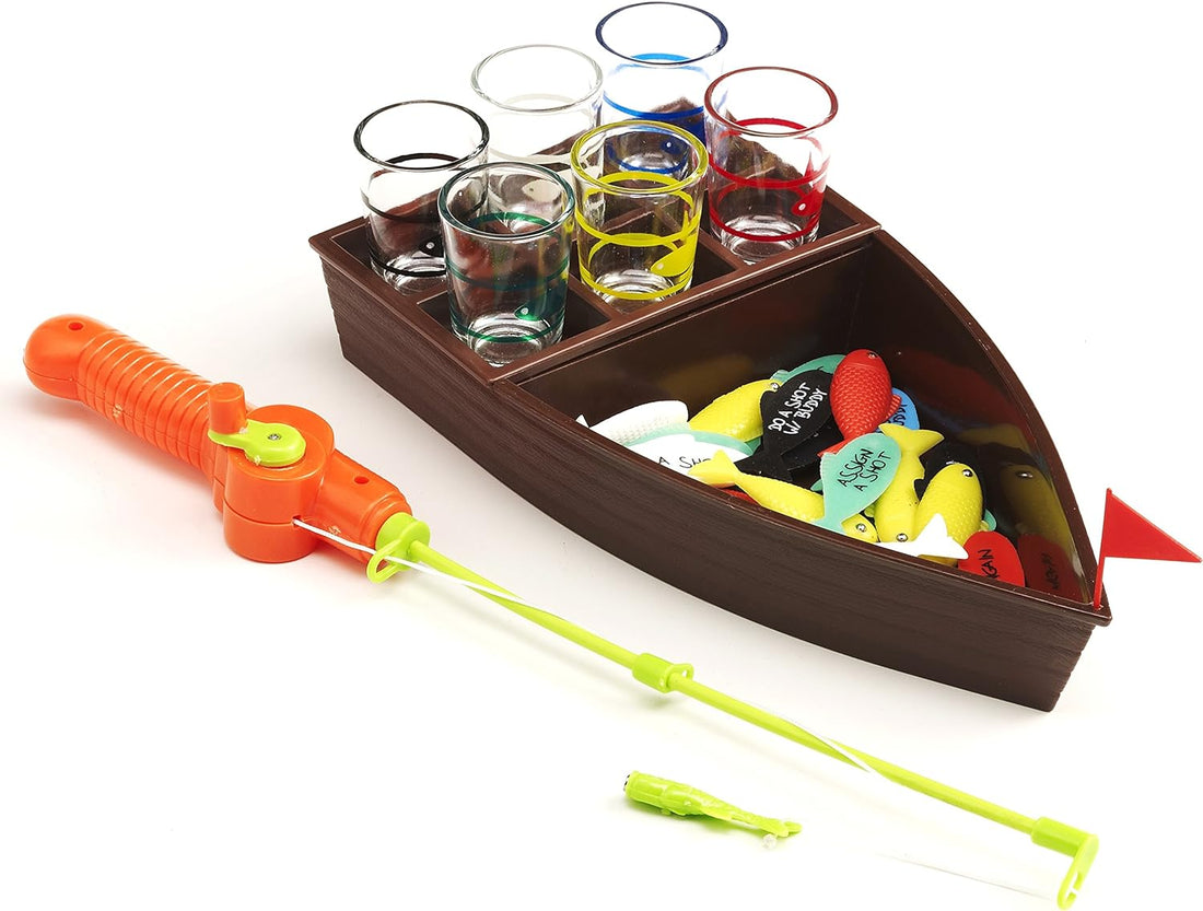 Mini Fishing Drinking Game with Shot Glasses