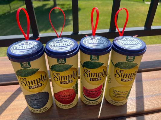 Simply Spiked Lemonades with Beer Can Fishing Lid Tops