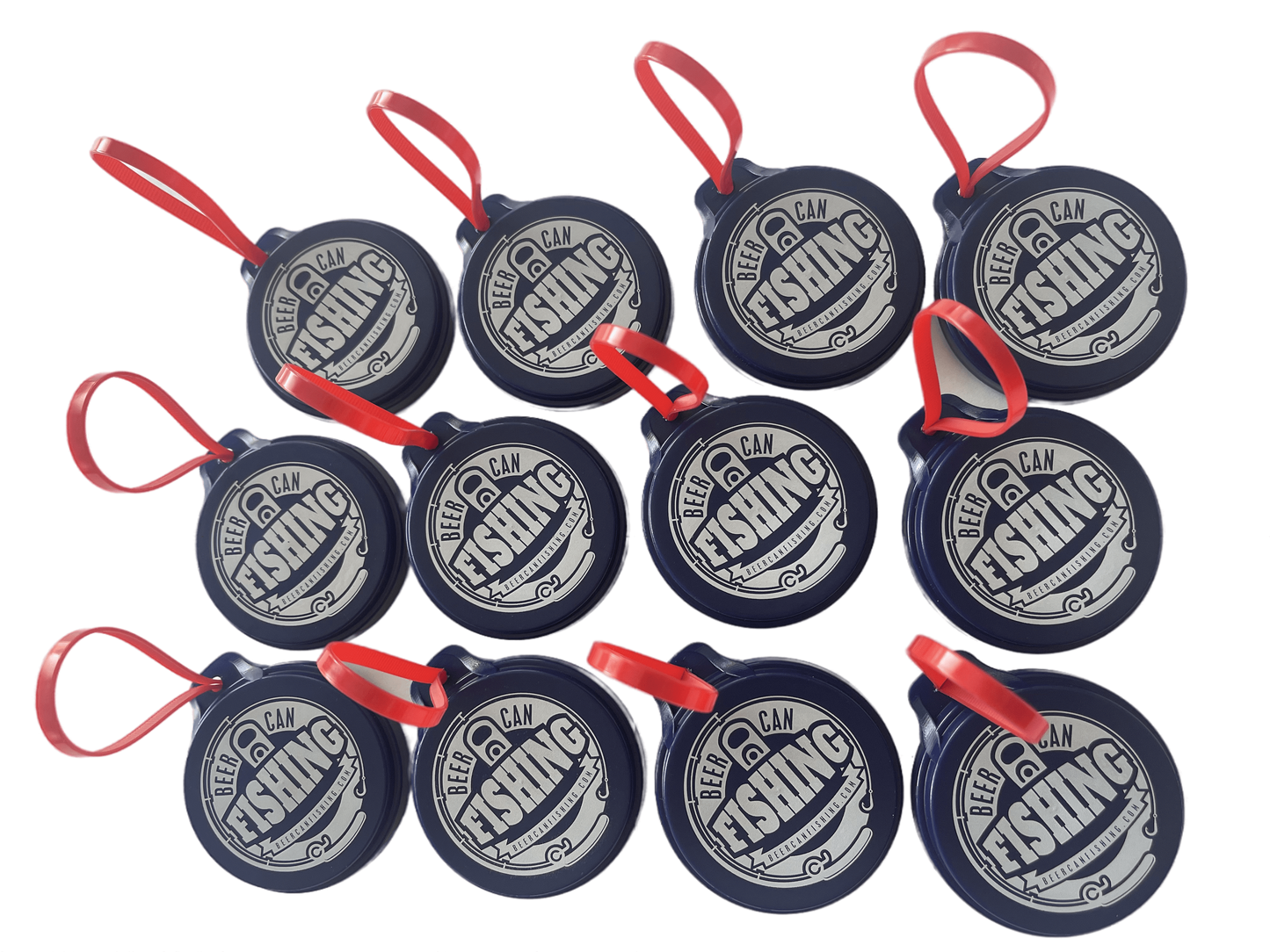 12 pack of beer can fishing game lids