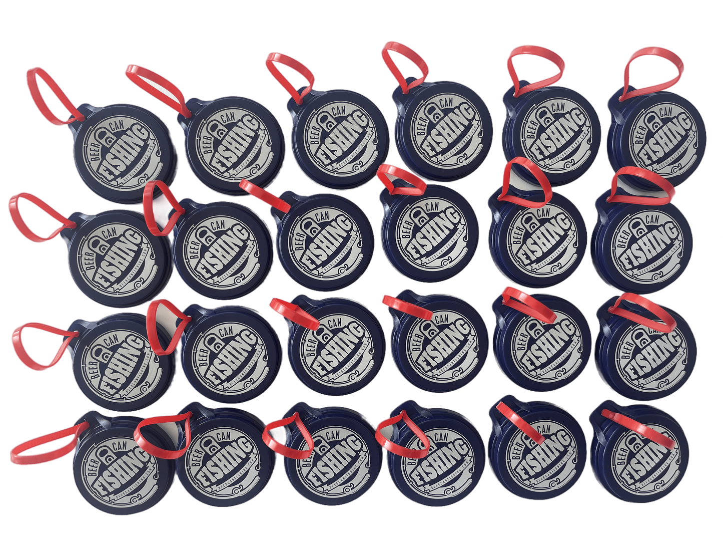 24 pack of beer can fishing game lids
