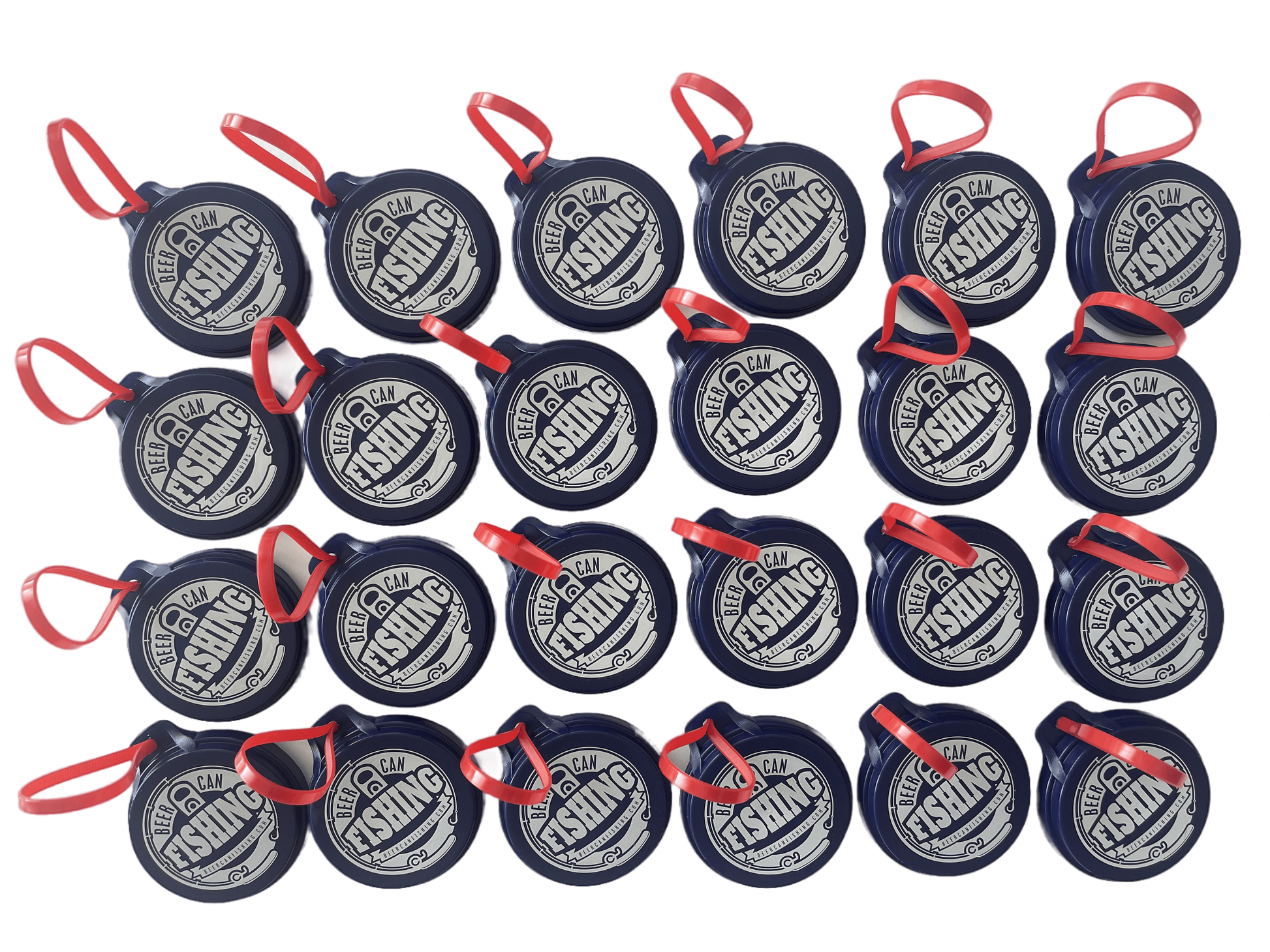 24 pack of beer can fishing game lids