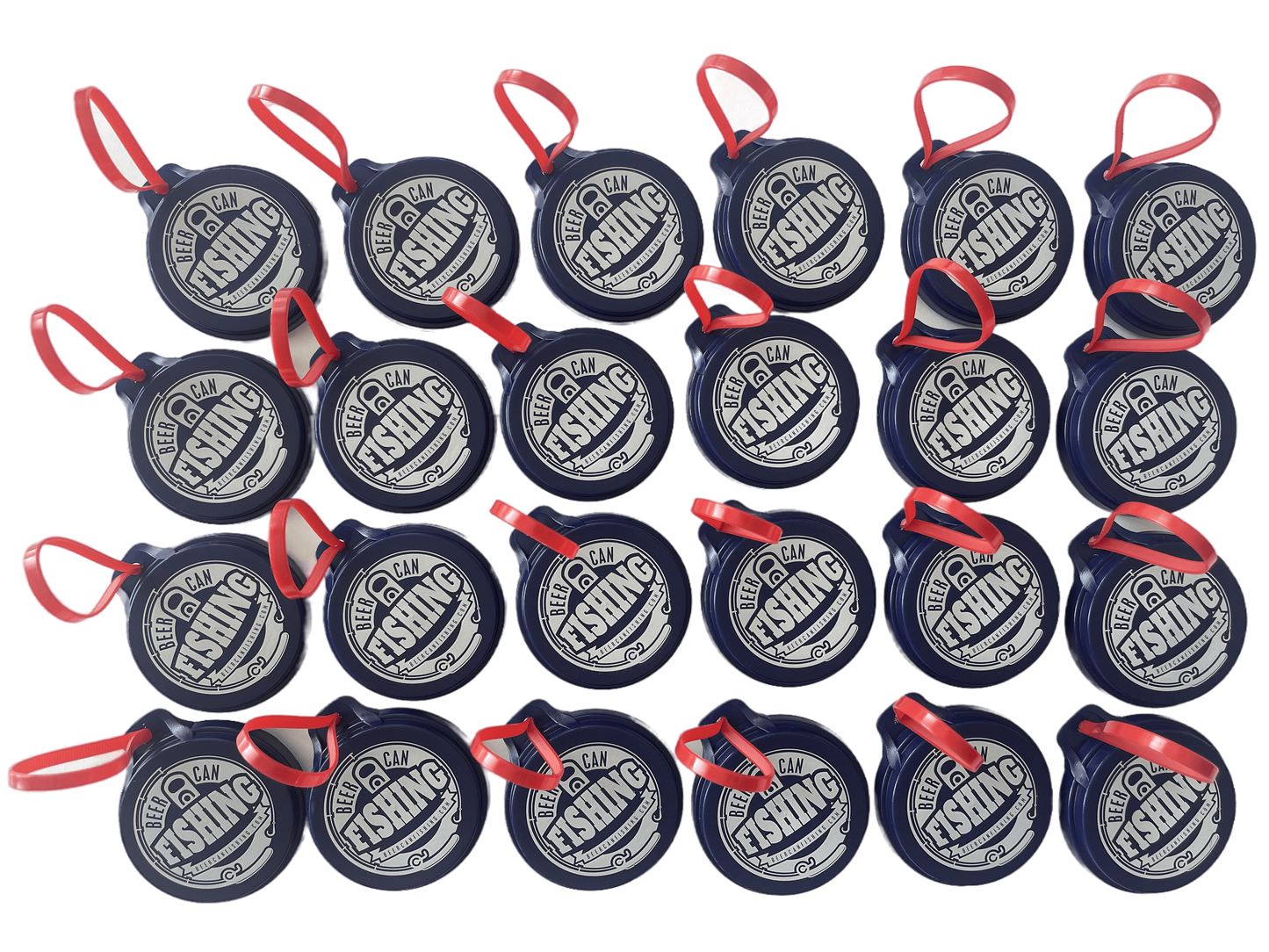 30 pack of beer can fishing game lids
