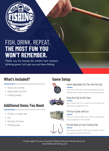 Beer Can Fishing game setup instructions